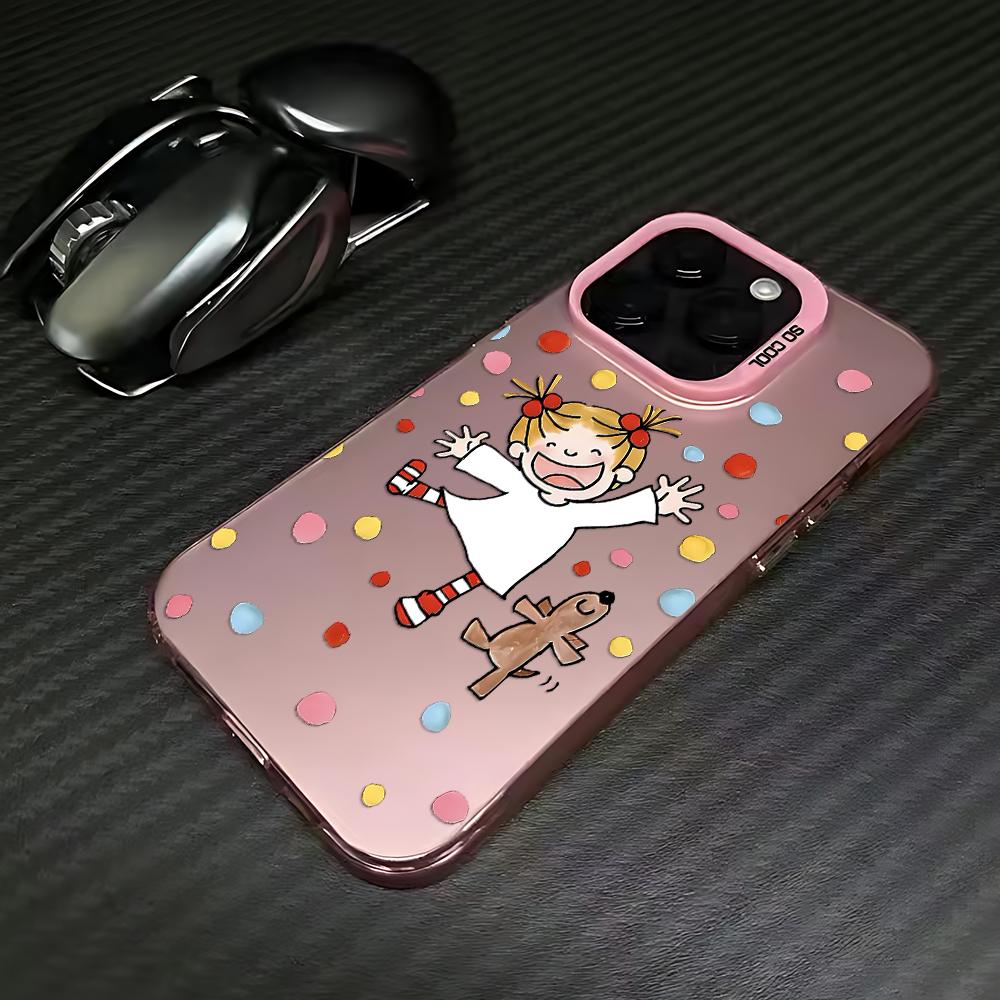 Cute cartoon braided girl Phone Case for Samsung Galaxy S26 S25 S24 S23 S22 S21 S20 Note20 FE Ultra Edge Plus 4G Anti Fall Matte