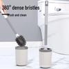 Universal Soft Bristle Toilet Brush with Long Handle and Base for Home Bathroom Cleaning