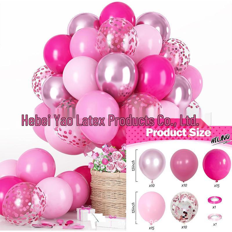 60-Piece 12" Vintage Color Glitter Balloon Set for Birthday Parties