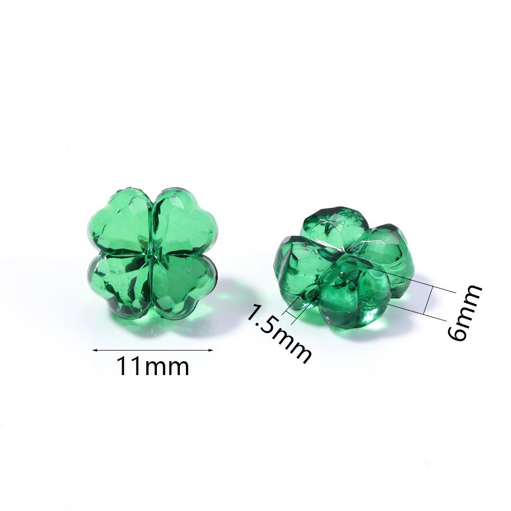 50pcs/lot Colorful Faceted Four Leaf Clover Acrylic Beads Loose Spacer Beads For Jewelry Making DIY Necklace Bracelet Earrings