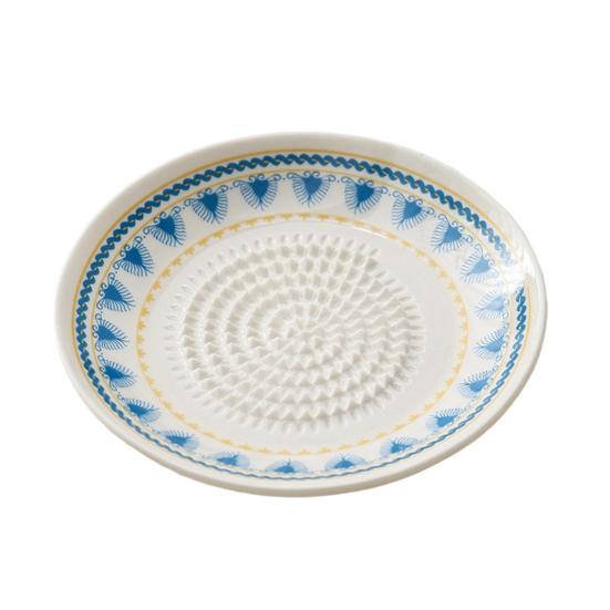 Ceramic Garlic Grinder, Multi-Functional Grating Plate, Manual Garlic Ginger Zester Bowl, All-in-One Prep Mixing Serving Dish, Kitchen Tool E