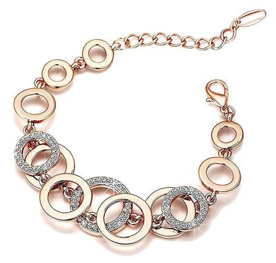 Crystal 18k Rose Gold Stylish Jewellery Bracelets for Women and Girls