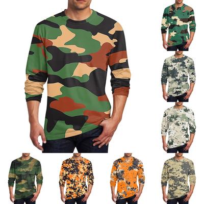 Men's T Shirt O-Neck Clothing Apparel Outdoor Long Sleeve Print Fashion Designer Vintage