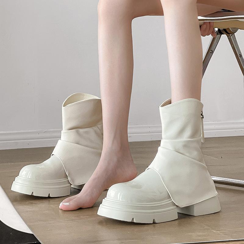 Ghete scurte mici pentru femei, primăvară și vară, noi, cu talpă groasă mică, cu toc înalt, cizme de pantalon cu fustă, cizme Martin