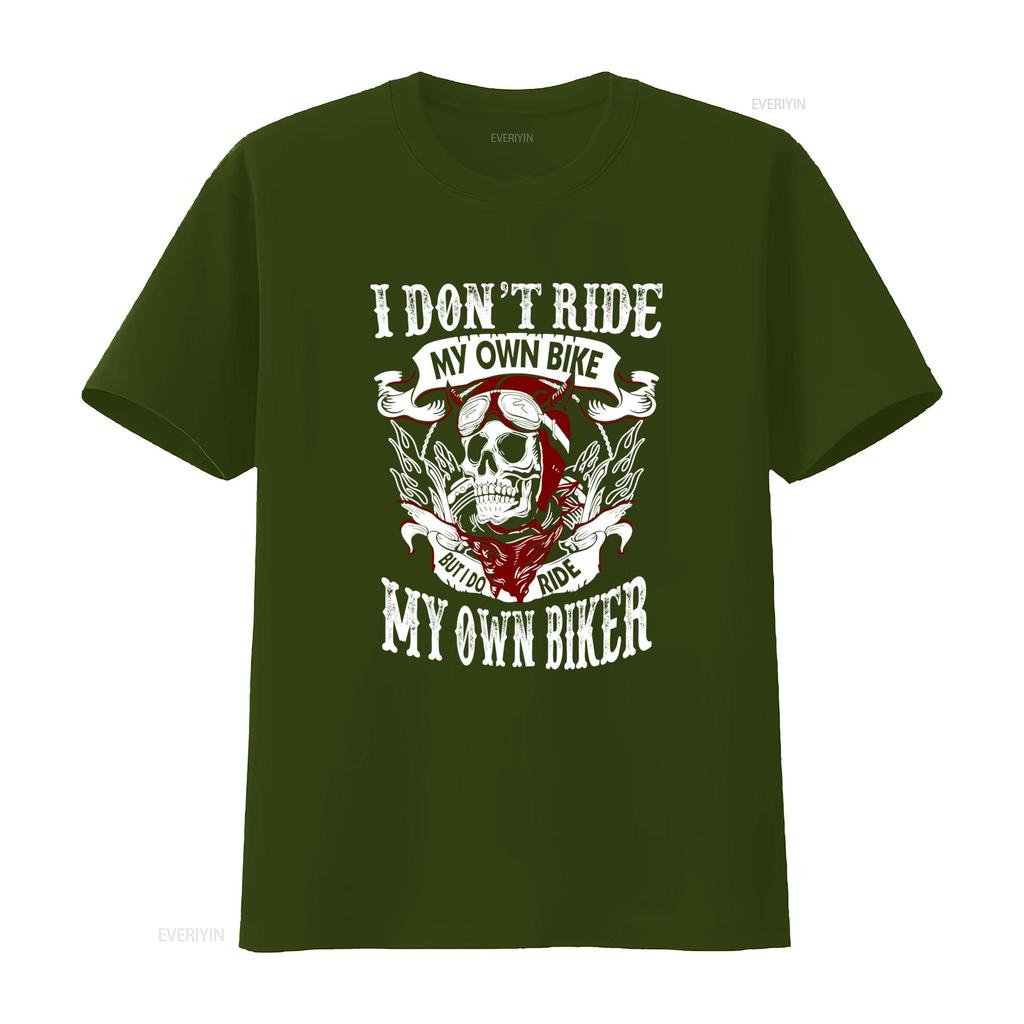Skull Motorcycle Biker Style T Shirt I Dont Ride My Own Bike But Do Black vintage Washed Unisex Stylish Top For Everyday Wear