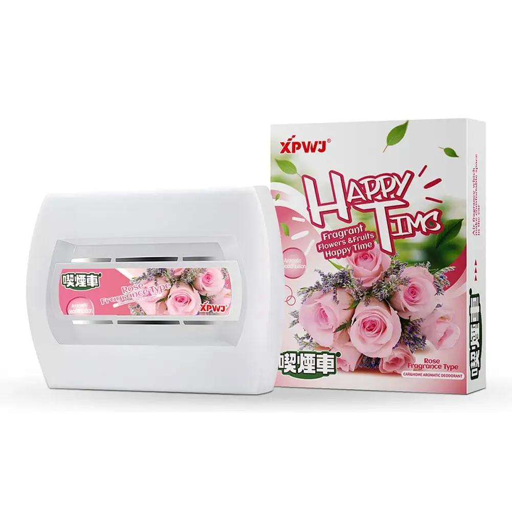 Натуральный Освежитель Воздуха для Автомобиля Твердый Освежитель Воздуха для Автомобиля Свежий Одеколон Розовые Освежители Воздуха Коробка с Ароматом Персика Лимон Автомобильный C4J9
