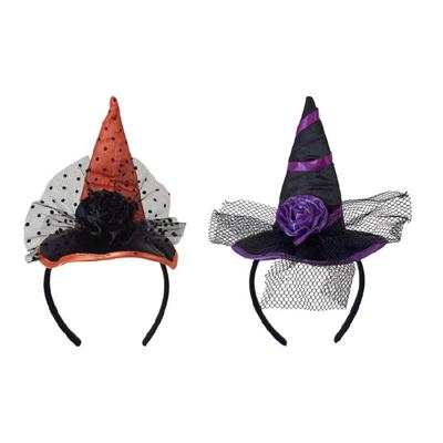 Breathable Nonwoven Fabric Witch Headpiece Halloween Hair Ornament Headwear Props For Adults Kids Cosplay