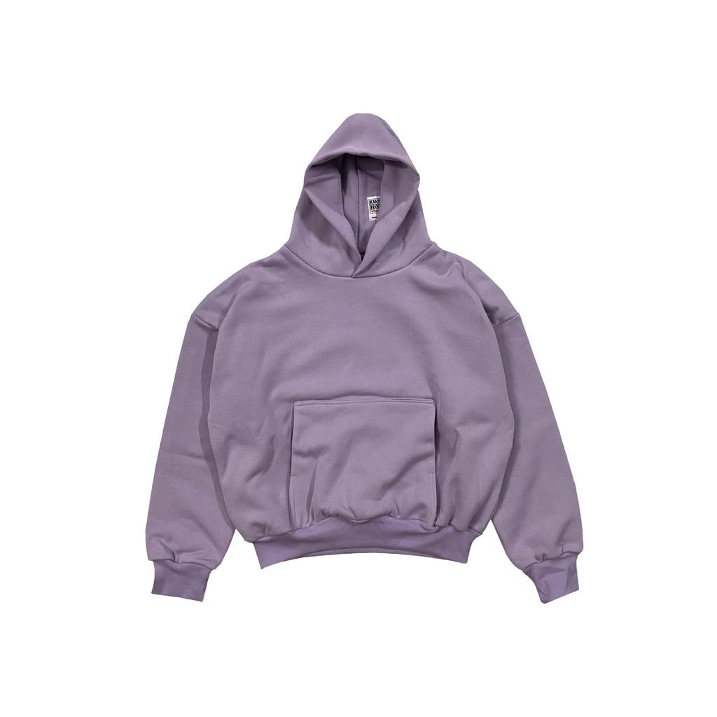 Kanye European-American Double-Layer Heavyweight Pink-Purple Hoodie for Men and Women