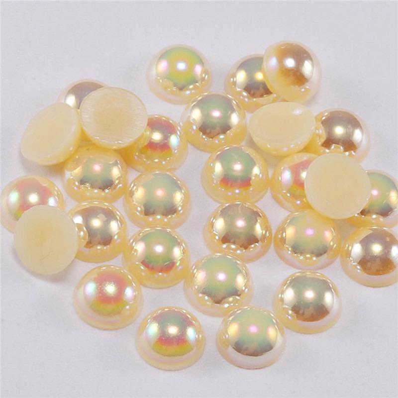 Beads Flat Scrapbook DIY Clothing Accessories Jewelry Imitation Pearl Back Cabo Nail Art Half Round