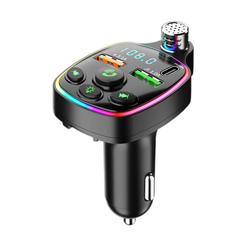 Q11 Bluetooth MP3 Car Charger with Atmosphere Light and Dual PD Fast Charge