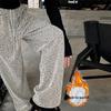 Plus Size 300 Jin Shiny Fleece Wide-Leg Pants for Women - New Loose Fit, High-Waisted, Versatile for Autumn & Winter