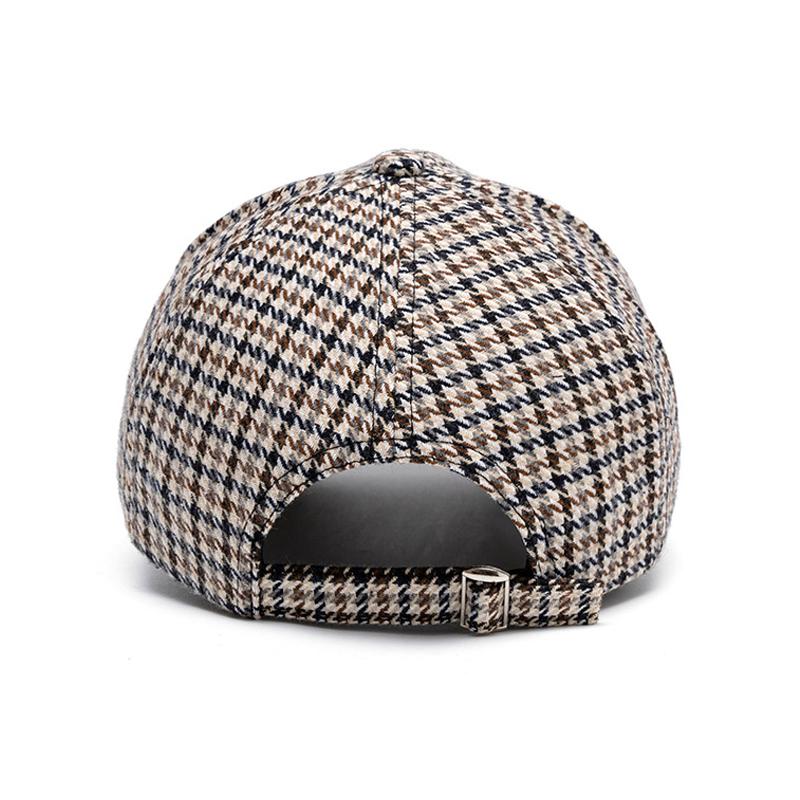 Gorra de béisbol con diseño de pata de gallo para otoño e invierno para hombre y mujer, gorra cálida, sombrero para el sol