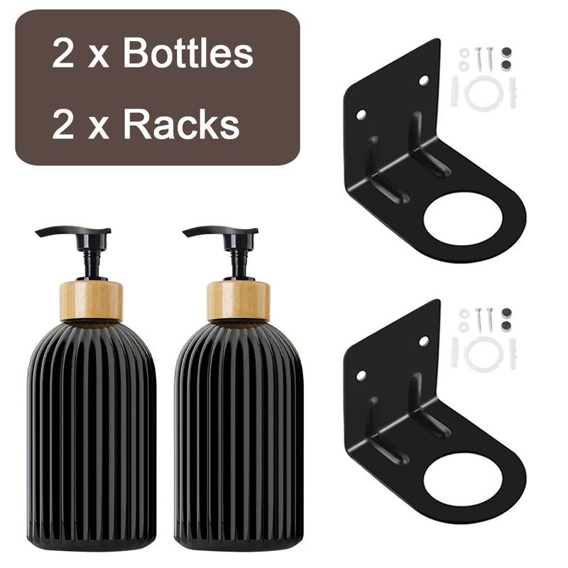 Refillable Strip Soap Dispenser Hotel Wall Mounted Soap Dispenser Set Hand Sanitizer Shampoo Conditioner Bottle Holder for Shower Wall