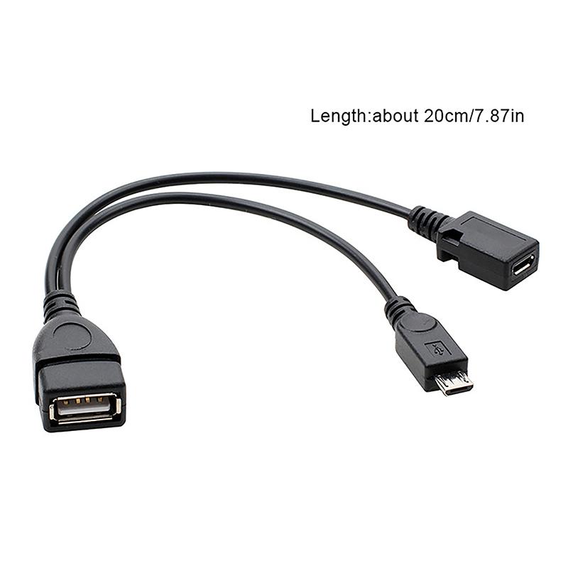 1 szt. 20 cm 2 w 1 Micro USB Host Zasilanie Rozdzielacz Y Port USB 2.0 Adapter Terminala Kabel OTG