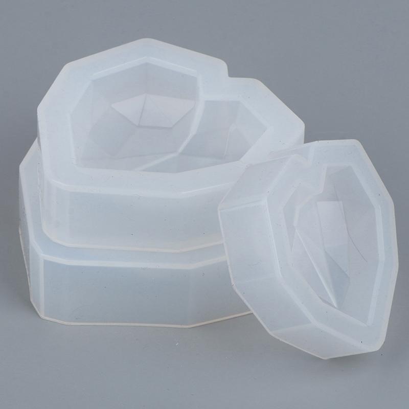 1Pcs 3D Love Heart Design Silicone Cake Mold Diamond Soap Moulds Decorating Tool