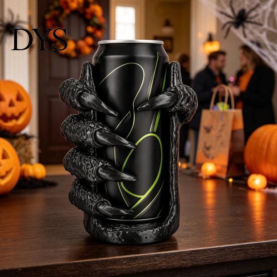 Raffredda Lattine per Feste Artiglio Gotico Portabevande per Lattine da 12oz, Supporto per Bevande Mostro Stampato in 3D con Display da Tavolo Halloween Manico Laterale, Unico