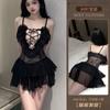 Erotic Underwear: Sexy halter, Lace, Seductive, Cut-out, lace-up, mesh sleeping dress, Hot see-through uniform 8497