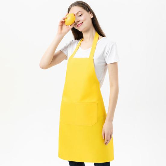 Kitchen Apron Wrinkle Resistant Adjustable Straps Back Lace Apron with Large Front Pocket Cooking BBQ Waiter Chef Aprons for Home Restaurant Cafe Use