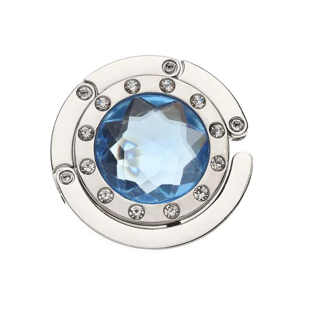 Portable Metal Purse Hook Diamond Bag Holder Folding Handbag Hanger Table Clasp Table Hanger Desk Hooks Travel Accessories