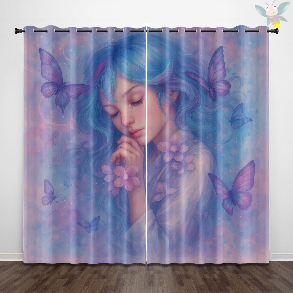 Ballet Girl High-Precision Blackout Curtains - Custom Digital Print, Thickened Polyester, Sun Protection
