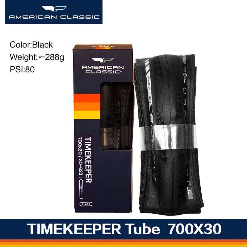 American Classic Timekeeper Bicycle Tire Tube Type/Tubeless 700 x 25C, 700 x 28C, 700 x 30C Black/Yellow Ultralight Road racing 700X30C-Black-Tube