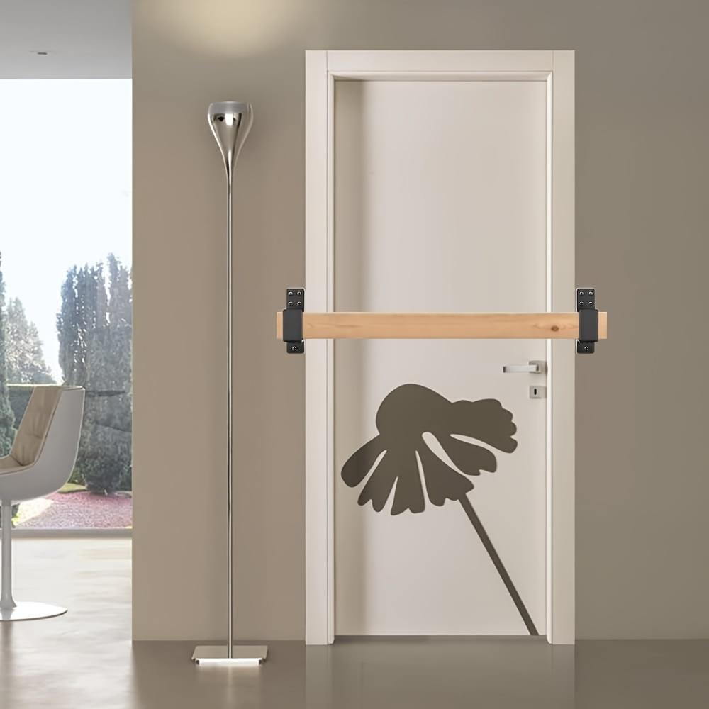 2 Stück Stahl U-Tür Sicherheitswinkel, 2x4 Holzstangenhalterungen, Metallstangenhalterungen für Haus, Schuppen, Lagerhaus, Scheunentor - Schwarz