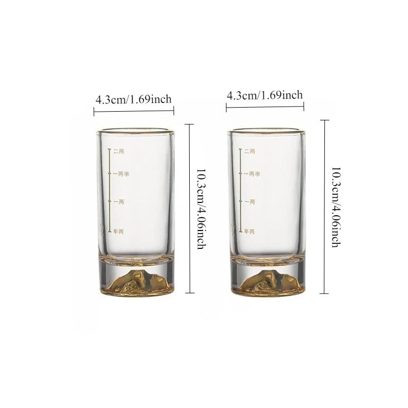 50ml/100ml Luxury Golden Mountain Wine Glass Crystal Gold Foil Glass Cup Spirits Cup Classic Brandy Glasses Drink Kawaii Cups
