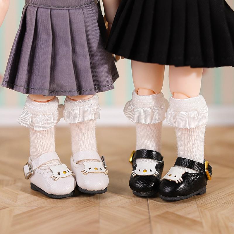 Perfect 1 Pair of OB11 Doll Uniform Cat Shoes OB11 Accessories 1/12 Bjd Doll Shoes Decoration Detachable Doll PVC Material Two Colors