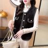 Women's Imitation Mink Vest Spring Autumn Plush Knitted Cardigan Vest Knitted Sleeveless Waistcoats