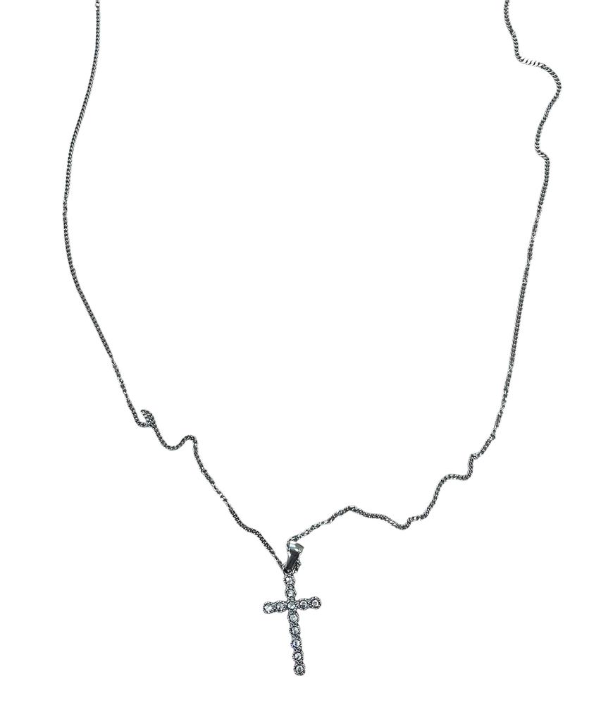 Sk8Er Rock Cubic Cross Thin Chain Necklace ((Striel))