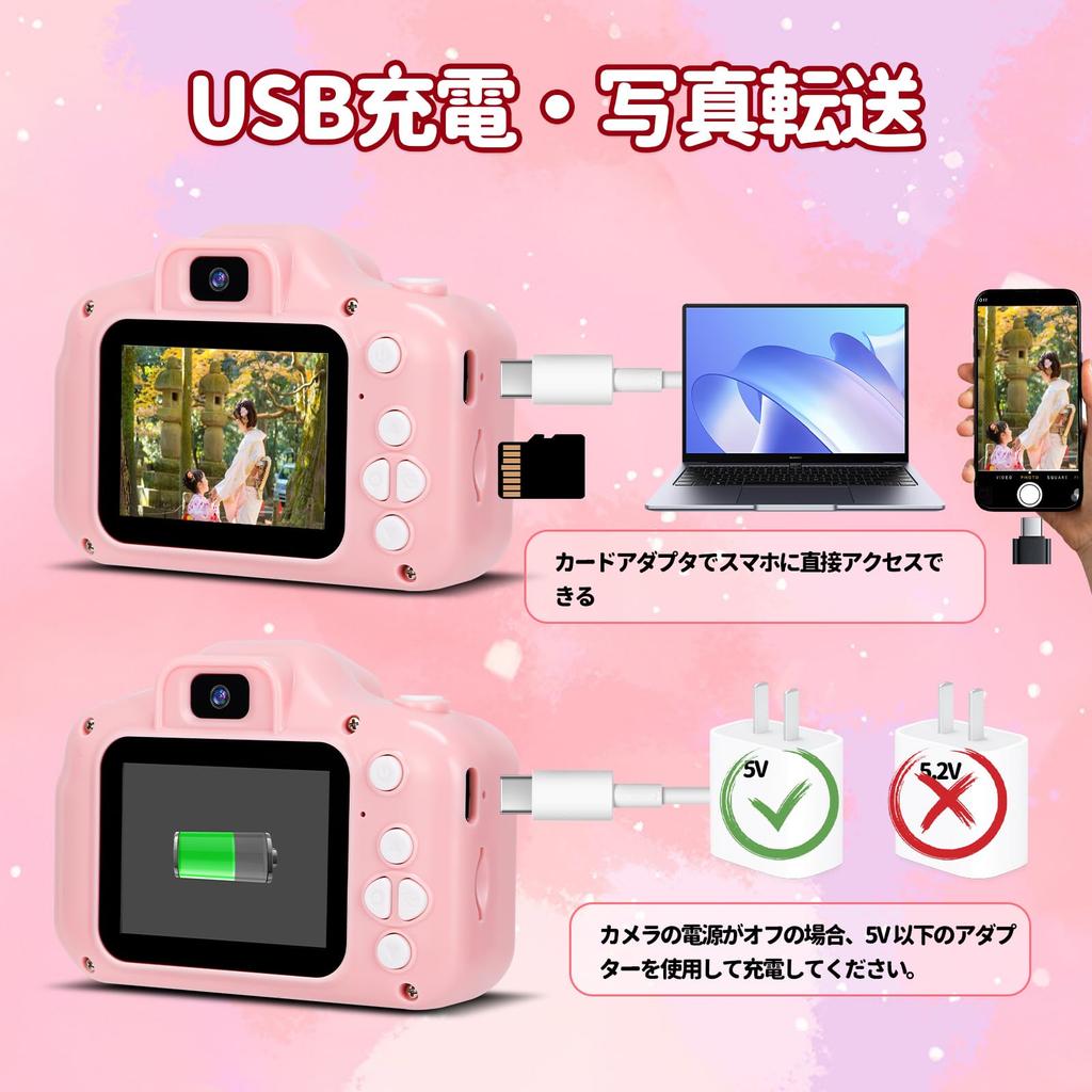 SWEETY DOLLY Kids Camera for Digital Toy 32GB Memory Smartphone 1080P HD Dual USB Birthday New Gift for Ages Includes Japanese Instruction Manual