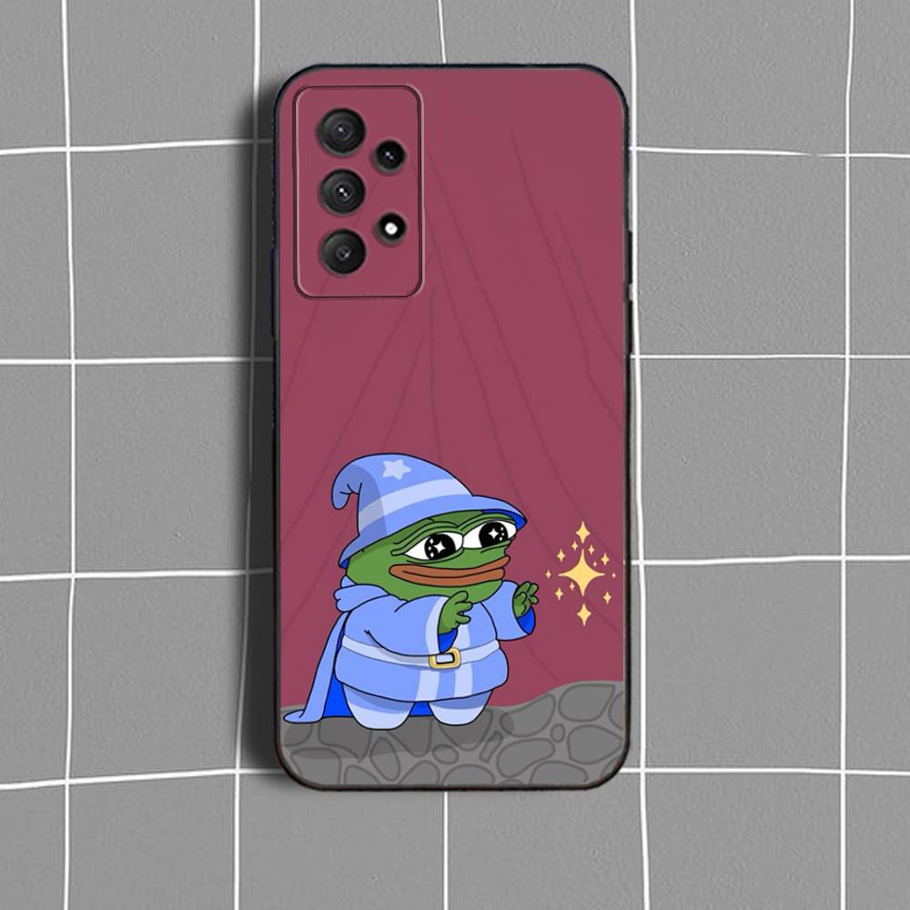 P-Pepe F-Frog Funny  Phone Case For Samsung Galaxy A73,31,32,72,41,53,52,71,22,5G,Note,J7,8,9 Soft Black Cover