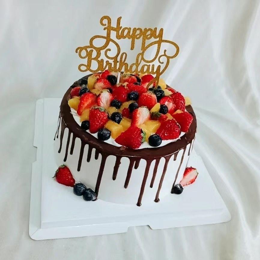 Simulated Birthday Cake Model Crafts Fake Fruit Cake Mold Decoration Shop Window Sample Display Home Ornaments Photography Props