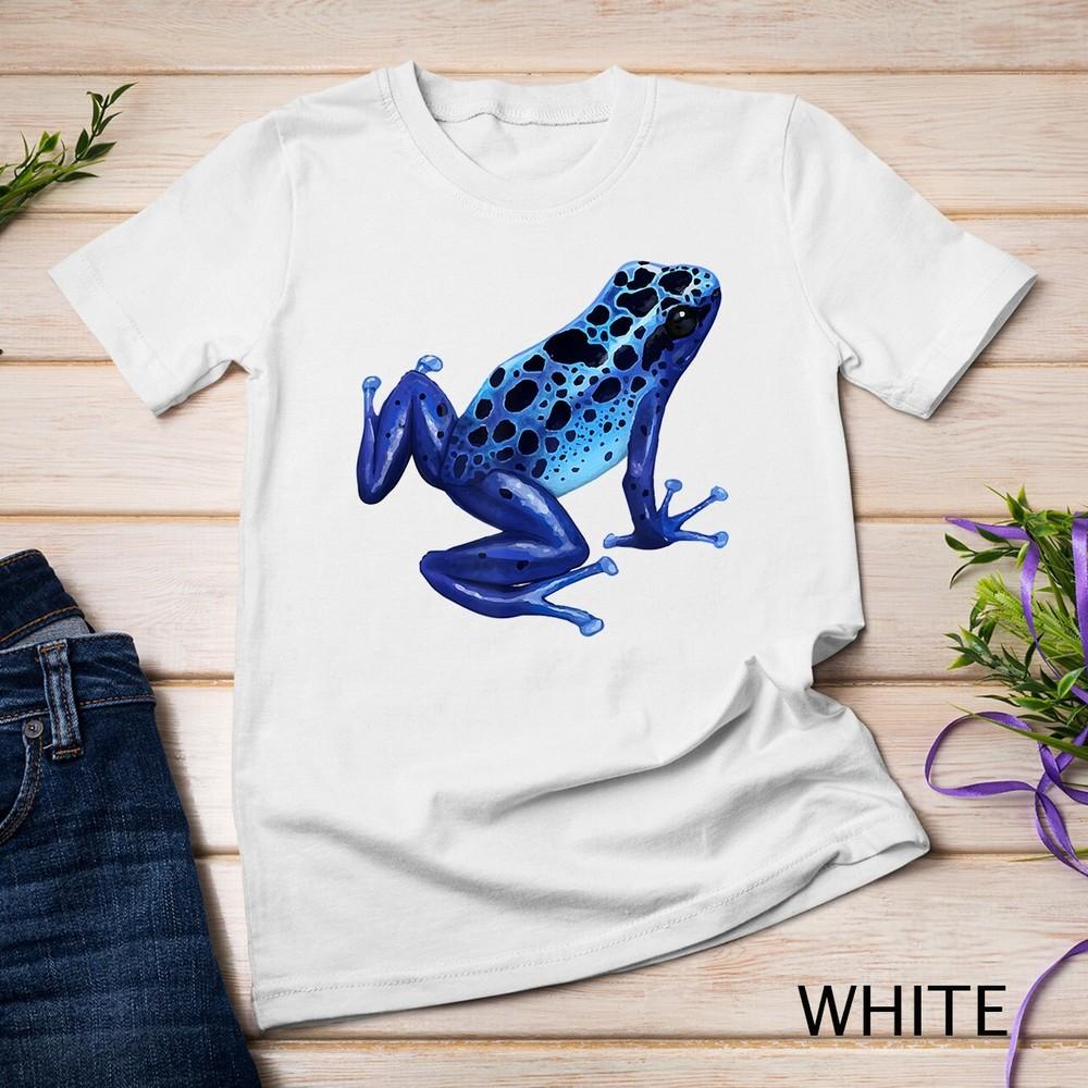 

Blue Poison Dart Frog Tee Colorful Design Nature Lover Unisex T-shirt S