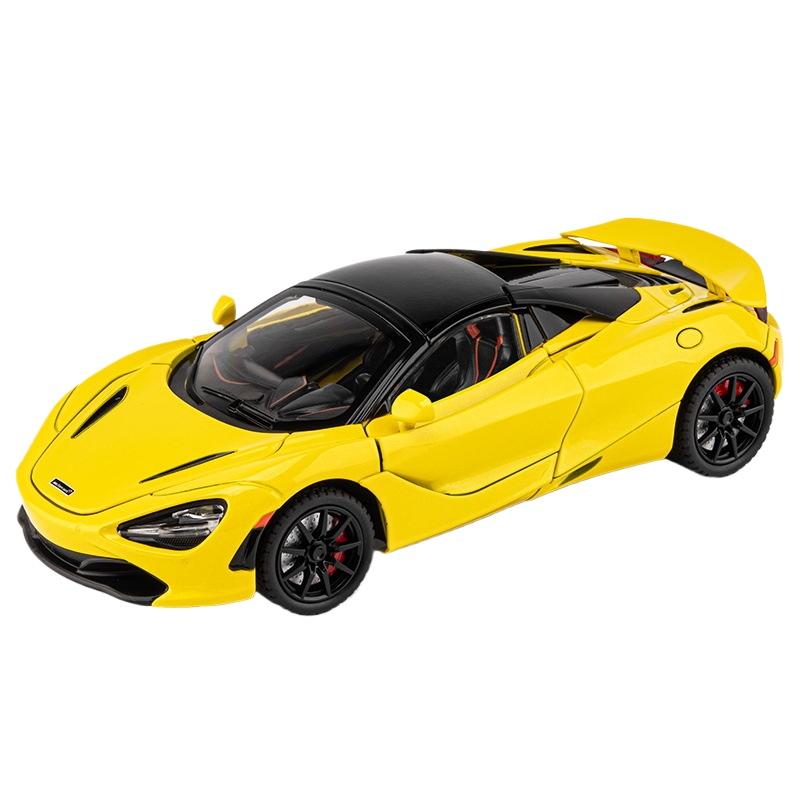 1/24 Mclaren 720S Alloy Sports Car Model with Four Wheels and Shock Absorption Function, Suitable As A Holiday Gift for Children
