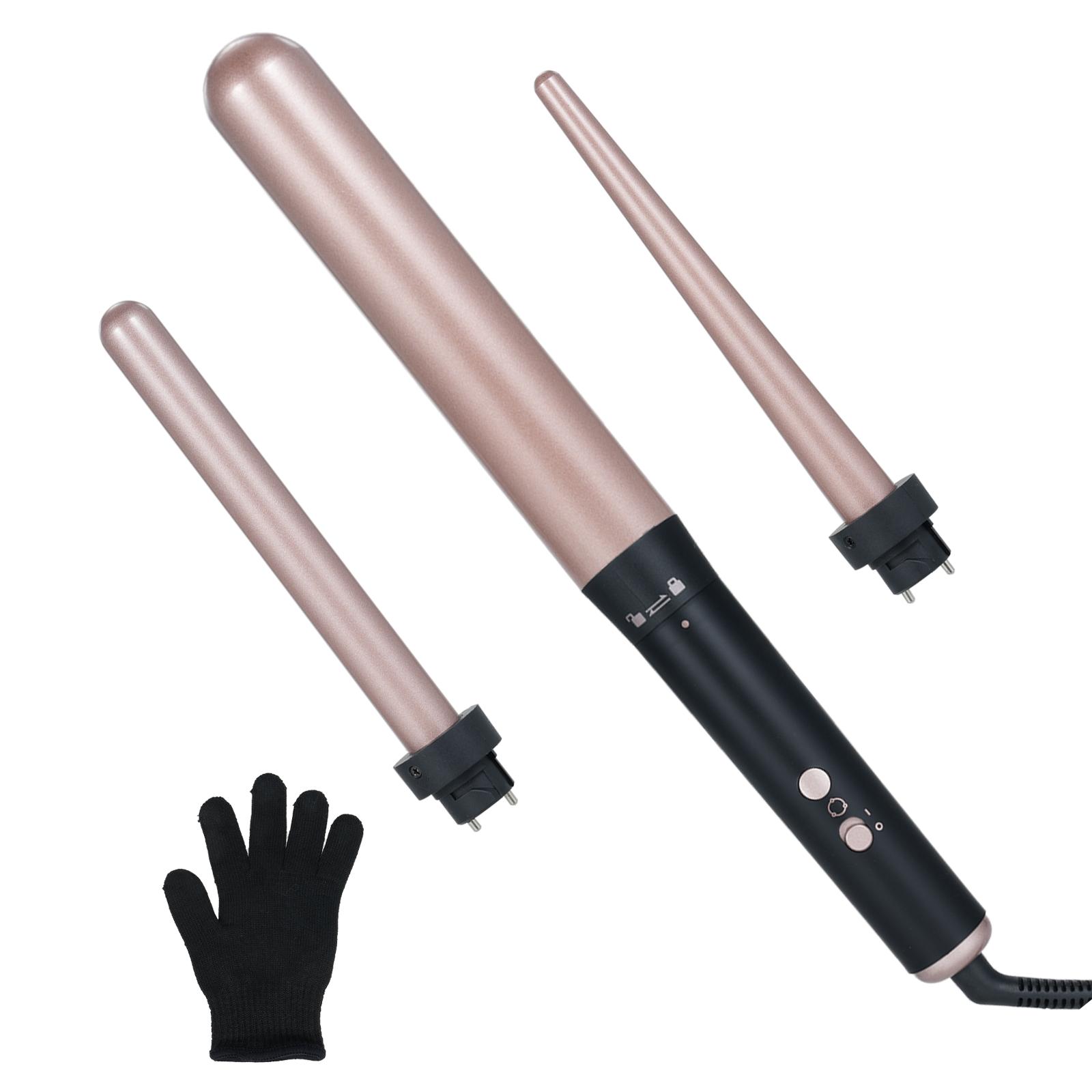 

Набор щипцов для завивки волос 3-в-1, щипцы для завивки волос, палочка, инструмент для укладки волос с регулируемой температурой UK Plug