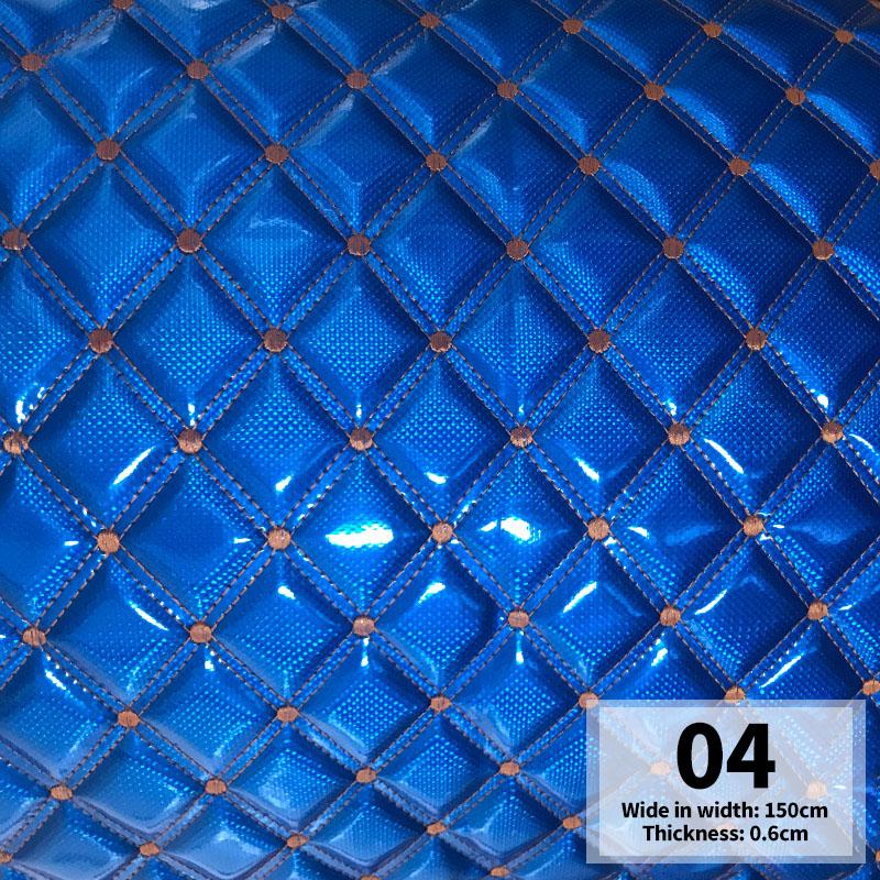 Embroidered Thick Sponge Artificial PU Leather Fabric For Upholstery Furniture Car Floor Background Door Decor Faux Leather
