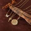 Simple Butterfly Bird Open And Close Round Album Pendant Gold Titanium Steel Necklace Electroplated Copper 18K Real Gold