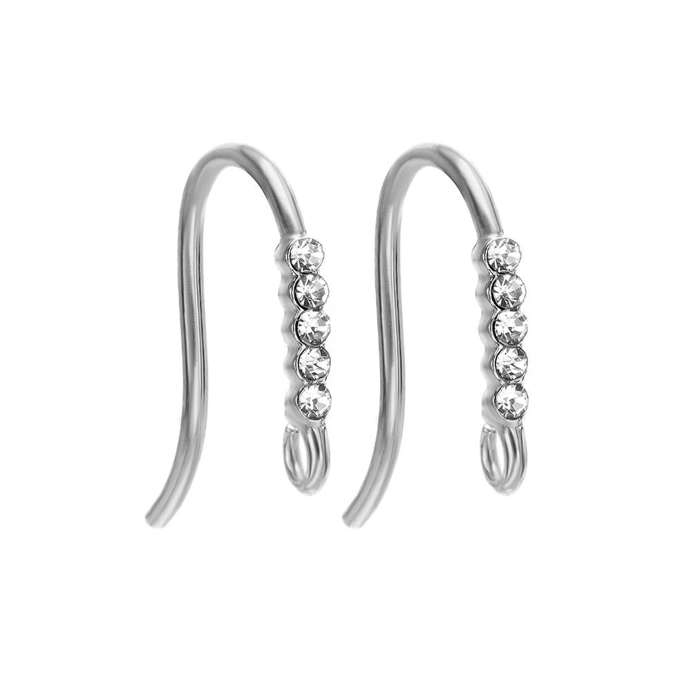 10pcs Stainless Steel PVD Gold Plated Zircon Earring Hooks Wires for DIY Jewelry Findings Accessories Handmade Earrings Making