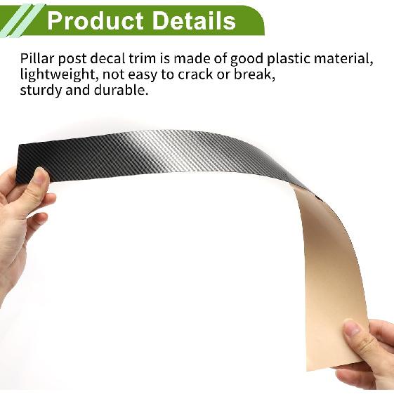 Door Pillar Window Trim for Dodge for Ram 2019-2023 Carbon Fiber Pattern Black Front Left Right Anti Scratch Sticker Pillar Posts Cover 4 Pcs