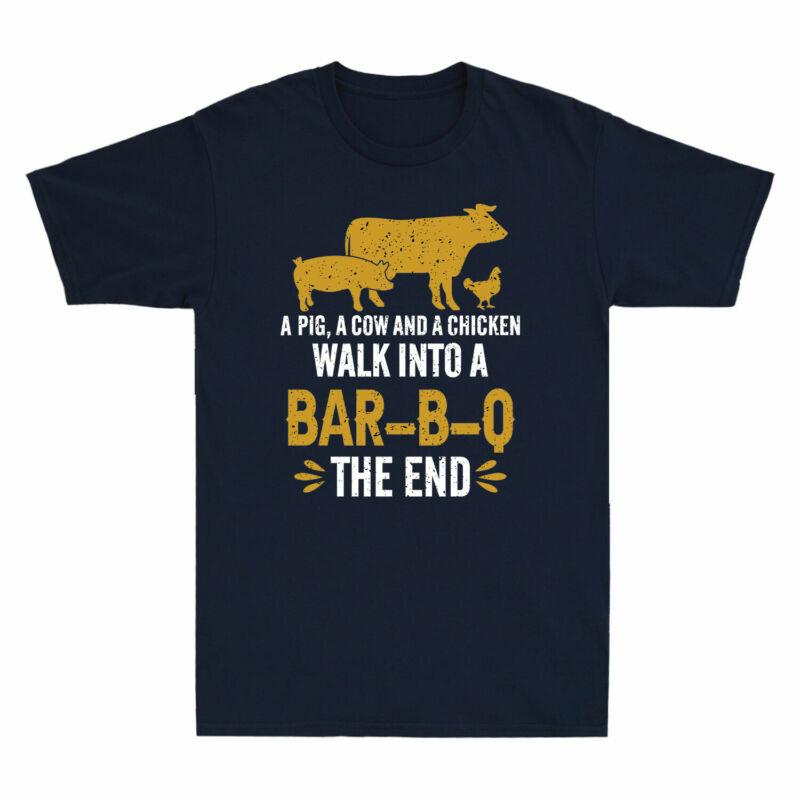 Pig A Funny End And A Chicken A Unisexs Walk A Cow TShirt The BarBQ Into Retro