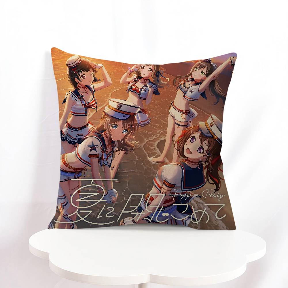 P-Poppin Party Anime Pillow Gifts Home Office Furnishings Bedroom Sofa Car Cushion Cover Case 45x45cm