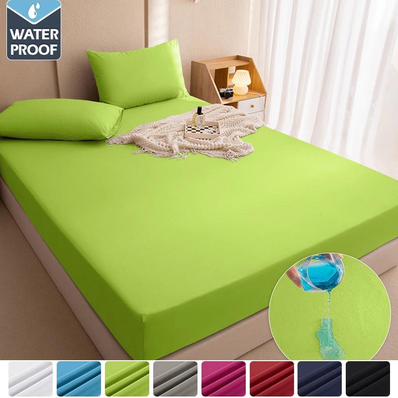 Waterproof Fitted Sheet, Mattress Protector Bed Sheet, Bed Cover, Mattress Cover, Waterproof Elastic Band Bed Cover, Breathable Sheet