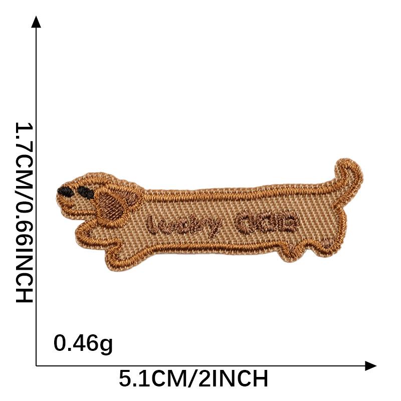 1 Pezzo Cane Bassotto Carino Toppe Ricamate per Borsa Ragazze Adesivo Piccolo Colla Fai da Te per Vestiti Bambini Fermaglio per Capelli Designer