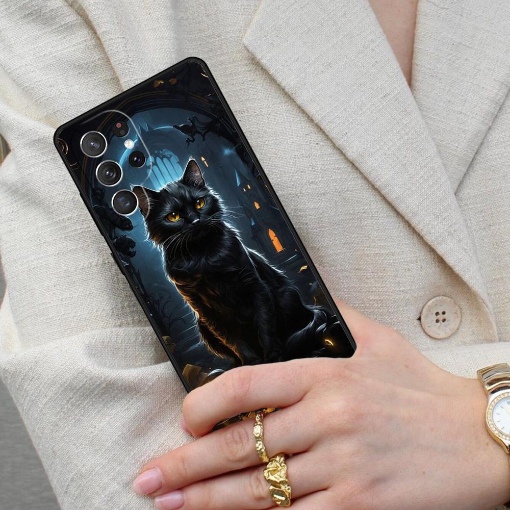 Funny Animal Cartoon Halloween Cat Cell Phone Case for Samsung Galaxy S26 Ultra S25 S24 S23 S22 S21 S20 Note10 Cover