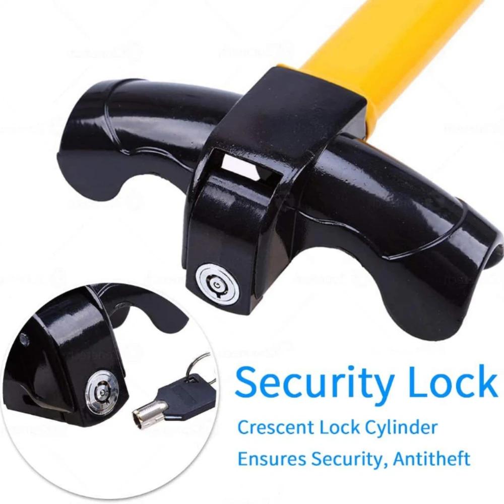 Universal Heavy-Duty Stainless Steel Car Steering Wheel Lock - Anti-Theft Rotary Security Device for Vehicles