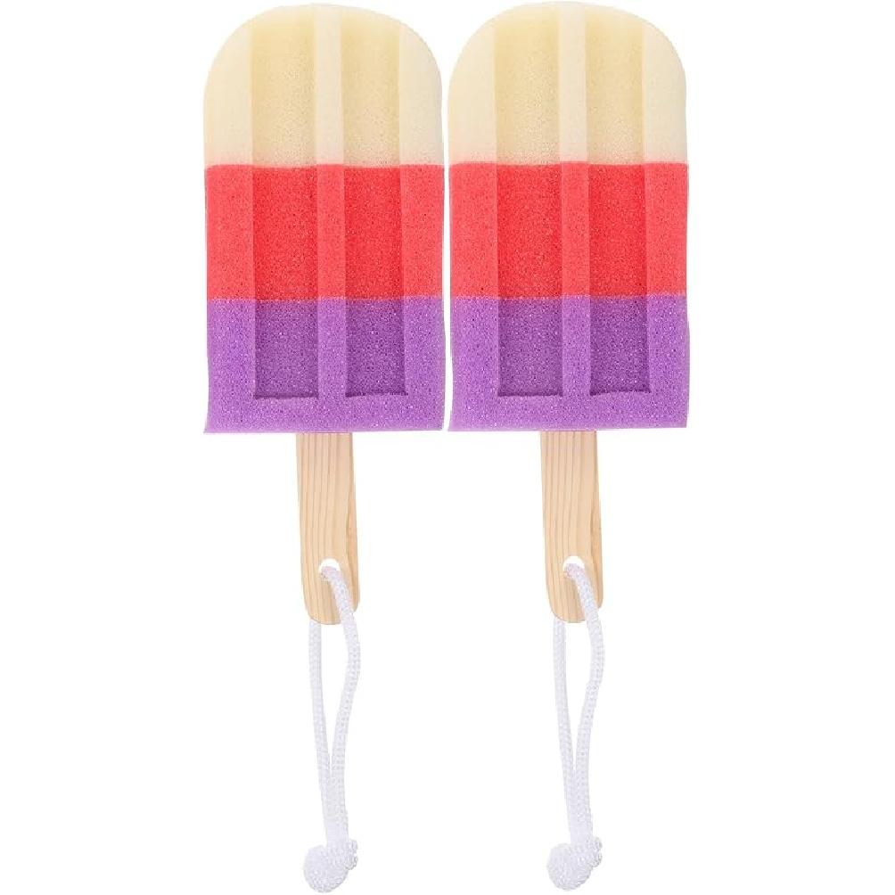 2Pcs Ice Cream Shaped Bath Ball Soft Bathing Towel Creative Bath Flower Shower Body Rubbing Towel Random Style exfoliating Bath Sponge Body Sponge 2pcs