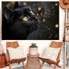 Black Cat Butterfly Glow Tapestry Animal Art Wall Hanging Mystical Decor Living Room Print