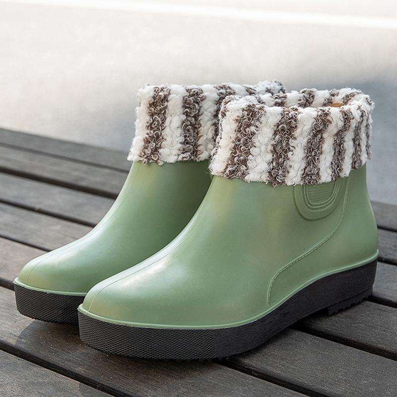 Fashion Short Waterproof Shoes Rain Shoes Adult Outdoor Work Rain Boots Women's Casual Wear-resistant Non-slip Rubber Shoes