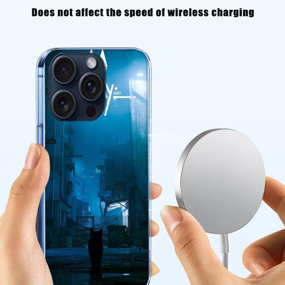Game S-Stray Cat Clear Phone Case For Iphone 17 Air 16 Pro Max 15 Pro 14 Plus 17E 16E 11 13 12 Mini Cover Cases Fundas Cell TPU